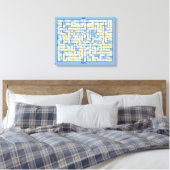 Toile Labyrinthe bleu et jaune (Insitu(Chambre))