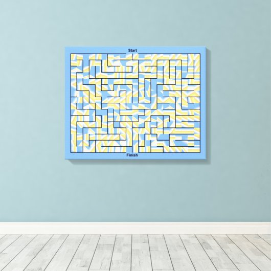 Toile Labyrinthe bleu et jaune (Insitu (Plancher de Bois))