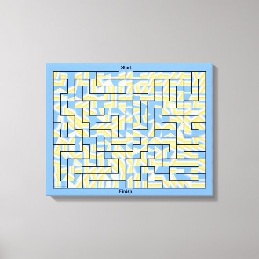 Toile Labyrinthe bleu et jaune (Recto)