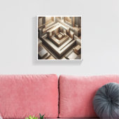 Toile Labyrinthe géométrique 3D de luxe - Arche moderne (Insitu(Salon))