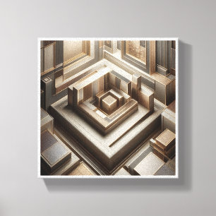 Toile Labyrinthe géométrique 3D de luxe - Arche moderne