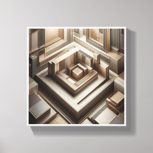 Toile Labyrinthe géométrique 3D de luxe - Arche moderne (Recto)
