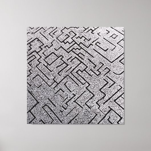 Toile Labyrinthe Intrigué Noir et Blanc (Recto)