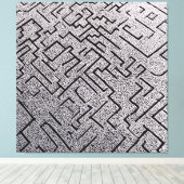 Toile Labyrinthe Intrigué Noir et Blanc (Insitu (Plancher de Bois))