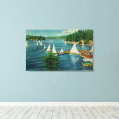 Toile Lac Arrowhead, CA Yacht Club Racing (Insitu (Plancher de Bois))
