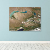 Toile Lac Balkhash dans l'est du Kazakhstan (Insitu (Plancher de Bois))