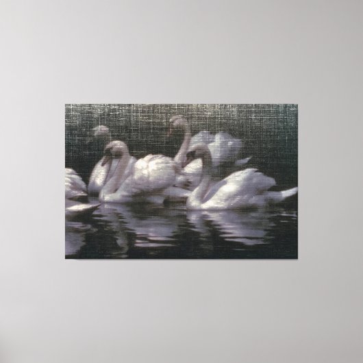 Toile Lac des cygnes au clair de lune (Recto)
