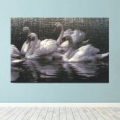 Toile Lac des cygnes au clair de lune (Insitu (Plancher de Bois))