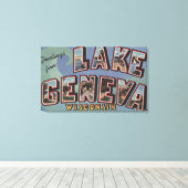 Toile Lac Léman, Wisconsin - Scènes de grandes lettres (Insitu (Plancher de Bois))