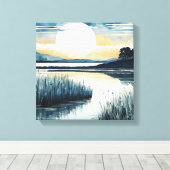 Toile Lac Lune tranquille (Insitu (Plancher de Bois))