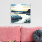 Toile Lac Lune tranquille (Insitu(Salon))