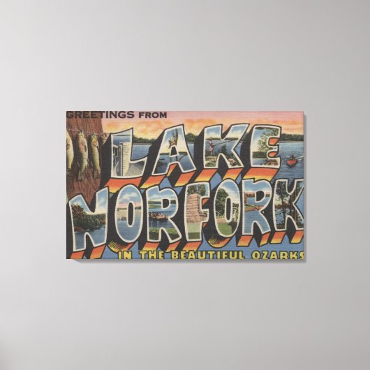 Toile Lac Norfork, Arkansas - Scènes de grandes lettres (Recto)
