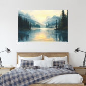Toile Lac Serene Mountain à Sunrise (Insitu(Chambre))