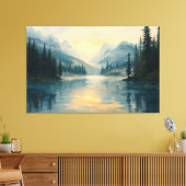 Toile Lac Serene Mountain à Sunrise (Insitu(Salon))