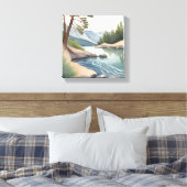 Toile Lac Tahoe Sud | Paysage aquarelle (Insitu(Chambre))