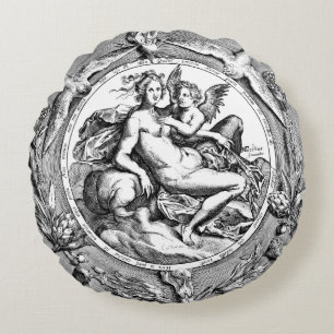 Toile Lady Angel Renaissance Round Pillow Rond Kussen