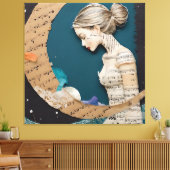Toile Lady et le collage de la lune (Insitu(Salon))