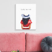 Toile Lady in Red Dress Black Hair (Insitu(Salon))