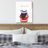 Toile Lady in Red Dress Black Hair (Insitu(Chambre))