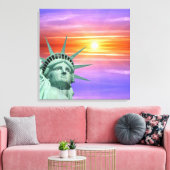 Toile Lady Liberty et lever de soleil (Insitu(Salon))