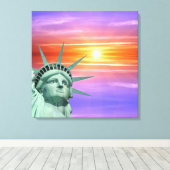 Toile Lady Liberty et lever de soleil (Insitu (Plancher de Bois))