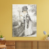 Toile Lady on a Terrace Tending a Carnation Plante (noir (Insitu(Salon))