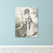 Toile Lady on a Terrace Tending a Carnation Plante (noir (Insitu (Plancher de Bois))