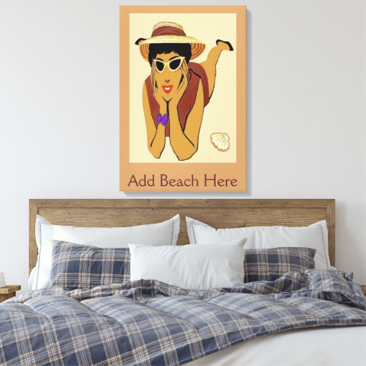 Toile Lady On Beach, Ajouter un texte (Insitu(Chambre))