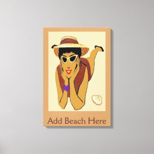 Toile Lady On Beach, Ajouter un texte