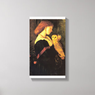 Toile Lady screech Owl peinture antique