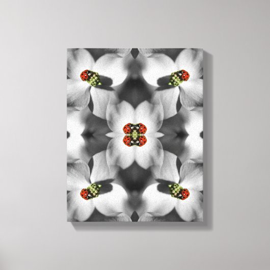 Toile Ladybug Sur La Fleur De Dogwood Nature Abstraite (Recto)
