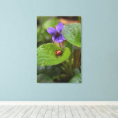 Toile Ladybug sur les fleurs de violet doux (Insitu (Plancher de Bois))