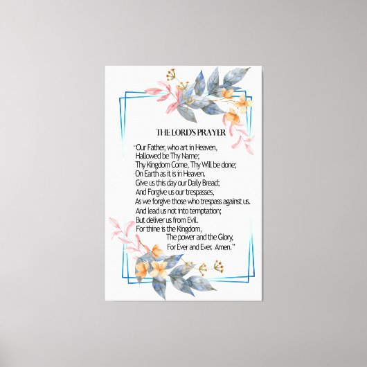 Toile L'affiche de prière du Seigneur (Recto)