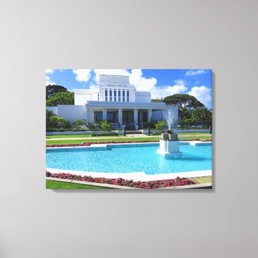 Toile Laie, Hawaii Mormon Temple (Recto)