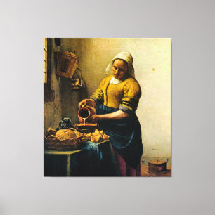 Toile Lait se renversant de la bonne de Vermeer (circa