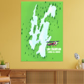 Toile Lake Champlain USA Carte du Canada (Insitu(Salon))