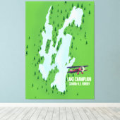Toile Lake Champlain USA Carte du Canada (Insitu (Plancher de Bois))