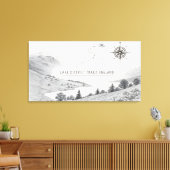 Toile Lake District England Trails Ink Sketch Wall Art (Insitu(Salon))