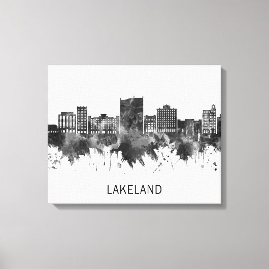 Toile Lakeland Florida Skyline BW (Recto)