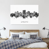 Toile Lakeland Florida Skyline BW (Insitu(Chambre))