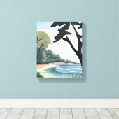 Toile Lakeside Shore | Peinture paysage aquarelle (Insitu (Plancher de Bois))