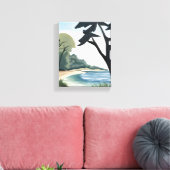 Toile Lakeside Shore | Peinture paysage aquarelle (Insitu(Salon))