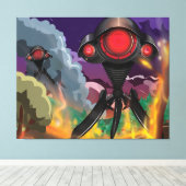 Toile L'Alien de science-fiction attaque à trépied ! (Insitu (Plancher de Bois))