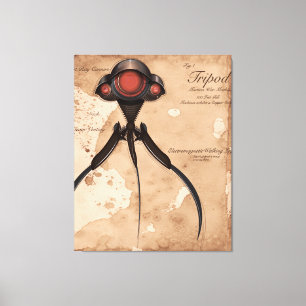 Toile L'Alien de science-fiction attaque à trépied !