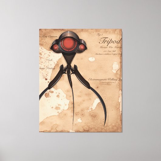 Toile L'Alien de science-fiction attaque à trépied ! (Recto)