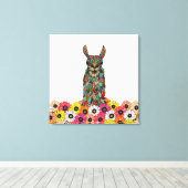 Toile lama marguerite amour blanc (Insitu (Plancher de Bois))