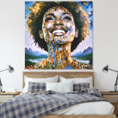 Toile "L'âme d'or, le ciel infini" (Insitu(Chambre))