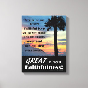 Toile Lamentations 3:22-23 Sunset Photo Canvas