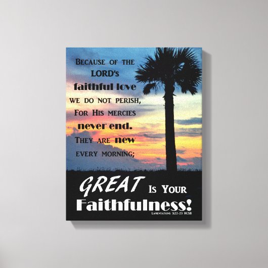 Toile Lamentations 3:22-23 Sunset Photo Canvas (Recto)