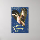 Toile L'amour bleu or de marine personnalisée est Mariag (Recto)